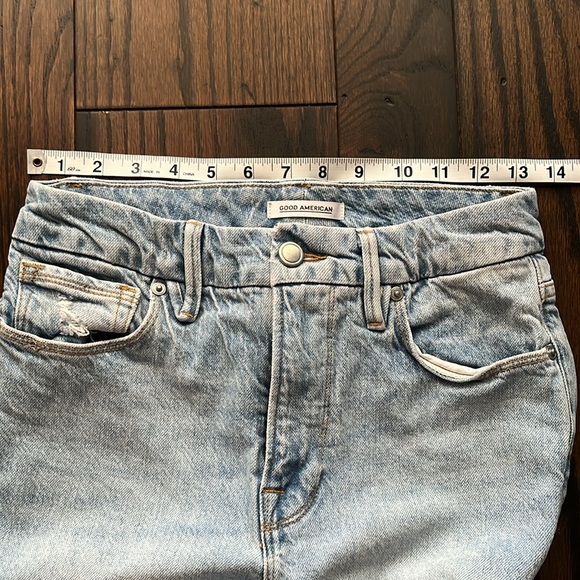 Good American Sz 4/27 High Waisted, Straight Leg Light Wash Denim Jeans - Picture 9 of 15